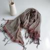 100% Natural Linen Solid Color WomanMan Summer Scarf Hijab Shawls Large Size Scarves With Tassels For Men