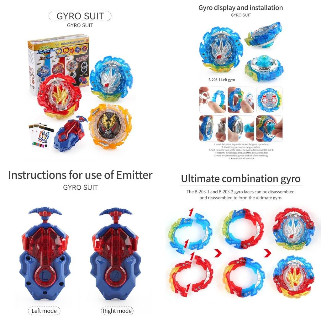 Beyblade B-203 Ultimate Fusion Dx Left Right Gyro Transmitters Kids Gift Set