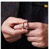 Adjustable Copper Ring With Sun Moon Motif Handcrafted Textured Band Men Women Vintage Style Jewelry