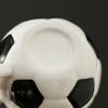 Kaffeebecher mit Deckel im Sportdesign Fußball Baseball Keramiktasse Schwarz Weiß Kariert Rote Nähte Auslaufsicher Mikrowellengeeignet Teetasse