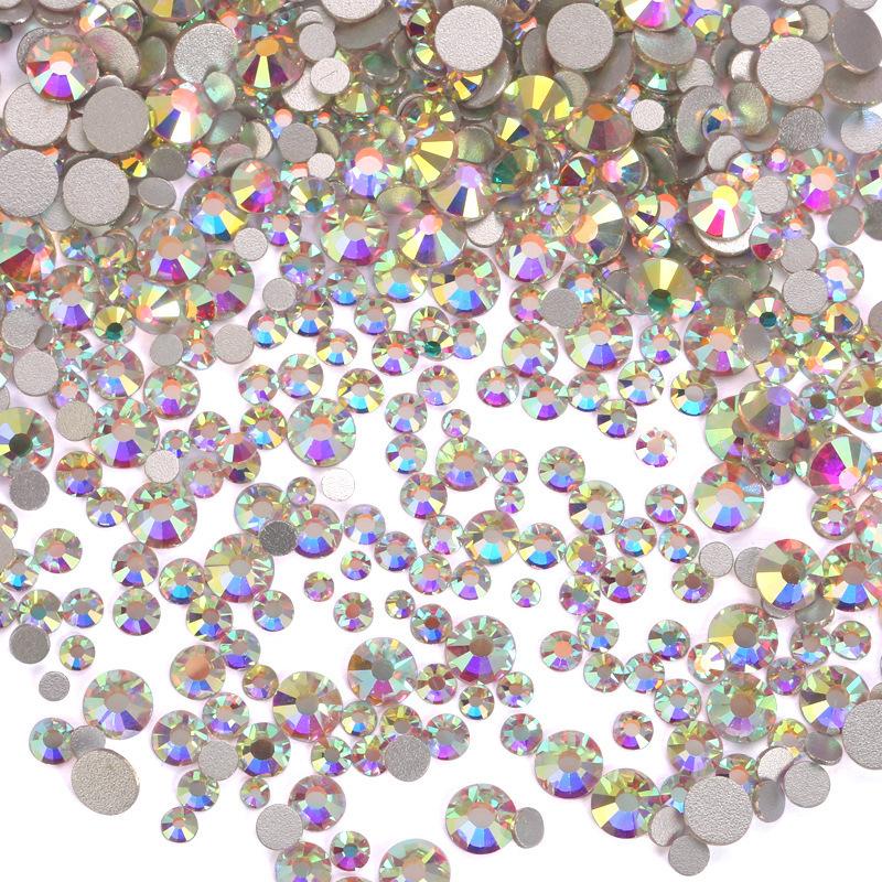 Nail Art Größe Gemischt Flacher Boden Diamant Ss6-Ss20 Mehrgrößen Strass Schmuck 1440 Stück