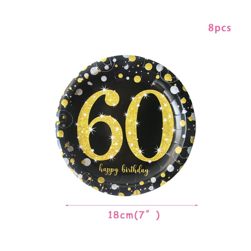 30th 40th 50th 60th Birthday Decorations Number Balloons Birthday Hanging Banner Flags for Adult 30th Anniversary Supplies