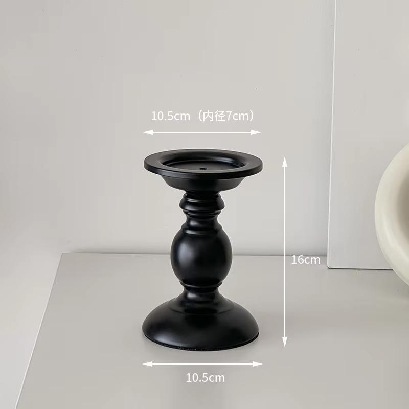 American Retro Black Iron Candle Holder Table Decoration Ornaments Aromatherapy Candlestick Roman Pillar Candle Holder