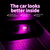 Car Ambient Light LED Breathing Night Light Car Interior USB Modification Free Cigarette Lighter Decorative Lighting Parts
