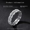 Elegant Moissanite Lace Ring: Stackable 925 Silver, Fashionable and High-End Women's Accessory