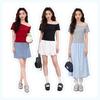 MJ STYLE Women's Off-Shoulder Slim Fit T-Shirt