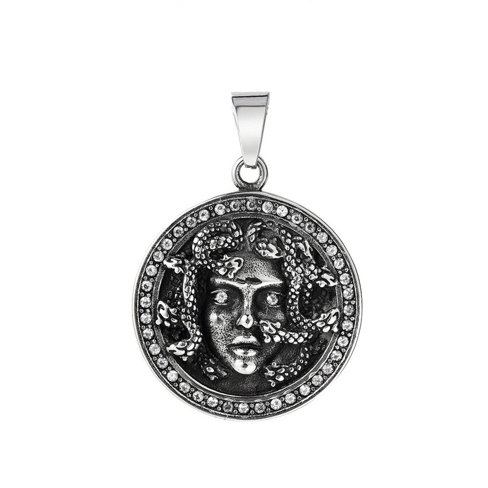 Collana con Ciondolo Medusa Classico Gotico per Uomo Donna Acciaio Inossidabile Vintage Serpente Animale Accessori Regalo per Feste Gioielli alla Moda