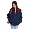 Women's Oversized Heavyweight Gray Hooded Cardigan Jacket - Trendy Autumn/Winter Hoodie Top