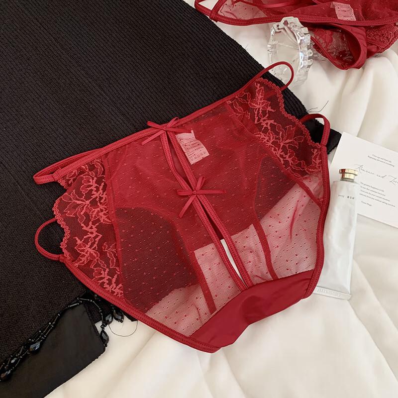 LANGSHA Women's Sexy Lace Mid-Waist Briefs (3-Pack)