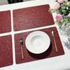 French Leather Western Dining Mat: Carved, Waterproof, Oil-proof, Heat-Resistant for Home, Hotel, Coffee Shop, and Western Restaurant Use.