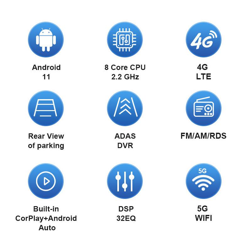 2GB+32GB Carplay Universal 2 Din Android Car Radio GPS CarPlay Universal Car Multimedia Player Stereo Video Autoradio Head Unit Stereo Navigation