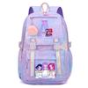 Mochila de Tecido Composto com Estampa de Letras KPop Demon Hunters para Estudantes Bolsa de Ombro Casual de Grande Capacidade com Detalhe de Corrente