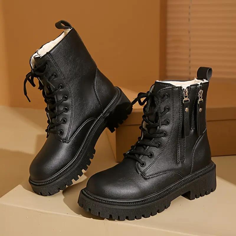 

Ботильоны Мартин на толстом каблуке из бархата в британском стиле с двойной молнией, женские осенне-зимние новые универсальные одинарные ботинки на толстой подошве, теплые короткие ботинки 42 чёрный