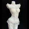 Ruffle Camisole Nightwear Transparent Mesh Nightdress Comfortable Lace Nightgown  Home