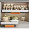 2 Pack Pull-Out Kitchen Storage Rack Tray Organizer Kitchen Storage Rack Cabinet Slide Out Expandable Under Sink Spice Drawer