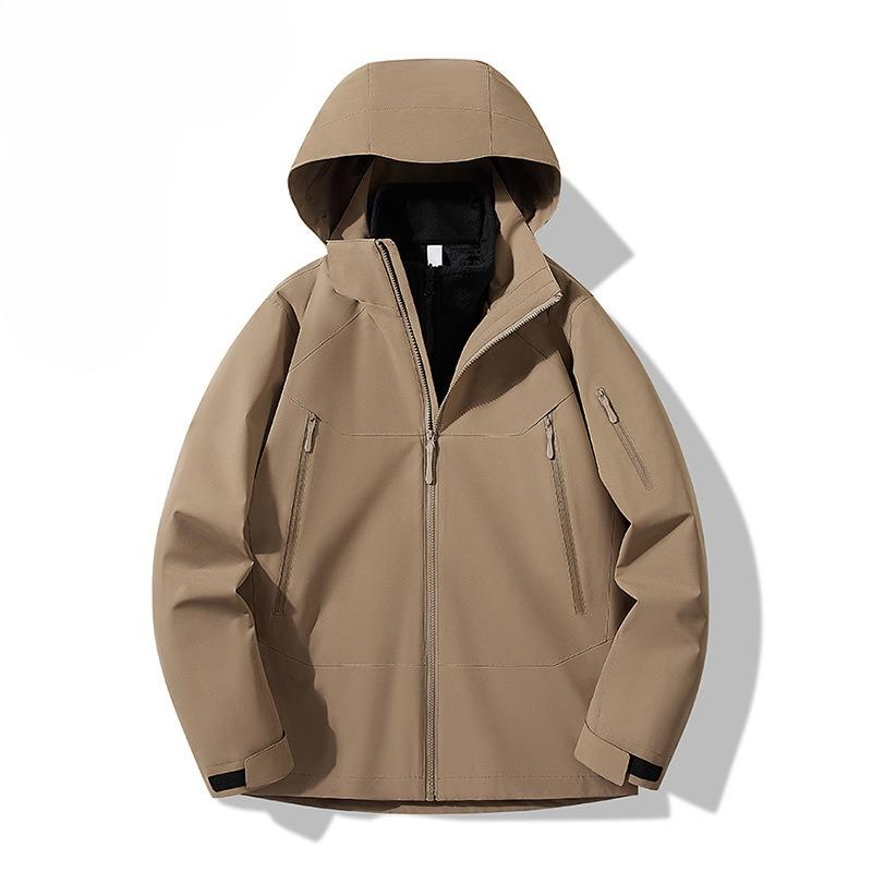 Three-in-one Jacket Outdoor Windproof and Rainproof Two-piece Mountaineering Suit for Men In Autumn and Winter