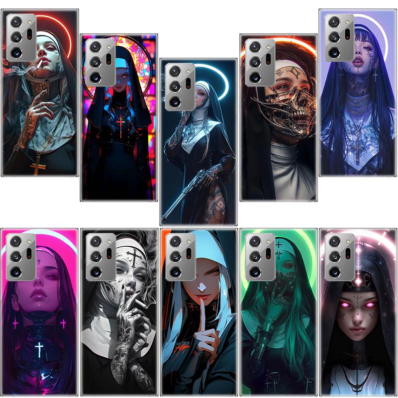 Dark Nun Phone Case for Samsung A17 A37 A57 A54 A14 A24 A34 A07 A04S A02S A12 A22 A32 A52S A16 A26 A36 A56 A72 Galaxy Note 20 10