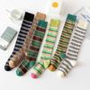Ladies Spring and Autumn Personality Striped Cotton Preppy Style Cute Everything with Long Leg Socks