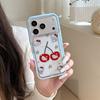 Cute Light Blue Hello Kitty Cherry Phone Case For iPhone 17 16 15 14 Pro Max Star Pattern Clear Protective Cover