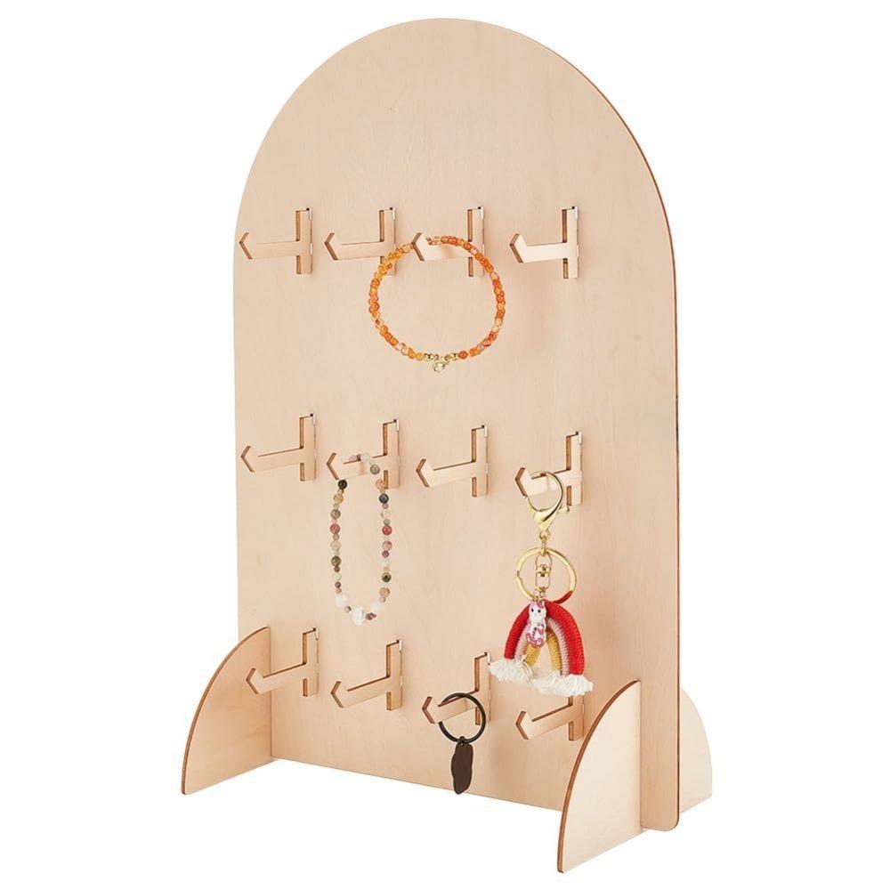Wooden Jewelry Storage Rack Arch Ring Holder Multifunctional Earring Display Rack  Trade Show