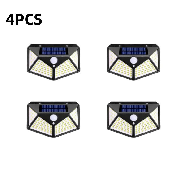 Außen-Solarleuchte 100 LED Solar-Wandleuchten Wasserdichter Bewegungssensor Solarbetrieben Sonnenlicht Straßenlaterne für Gartendekoration