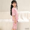 Girls' Modal Summer Pajama Set: Lightweight, Seven-Sleeve Baby Lounge Wear for Air Conditioning.