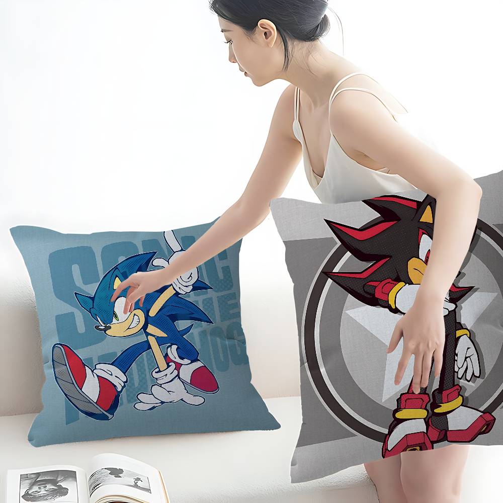 Cartoon S-Sonics 45*45cm Cushion Cover Pillow Cover Decor Pillowcase Home Pillowcase For Couch Pillow