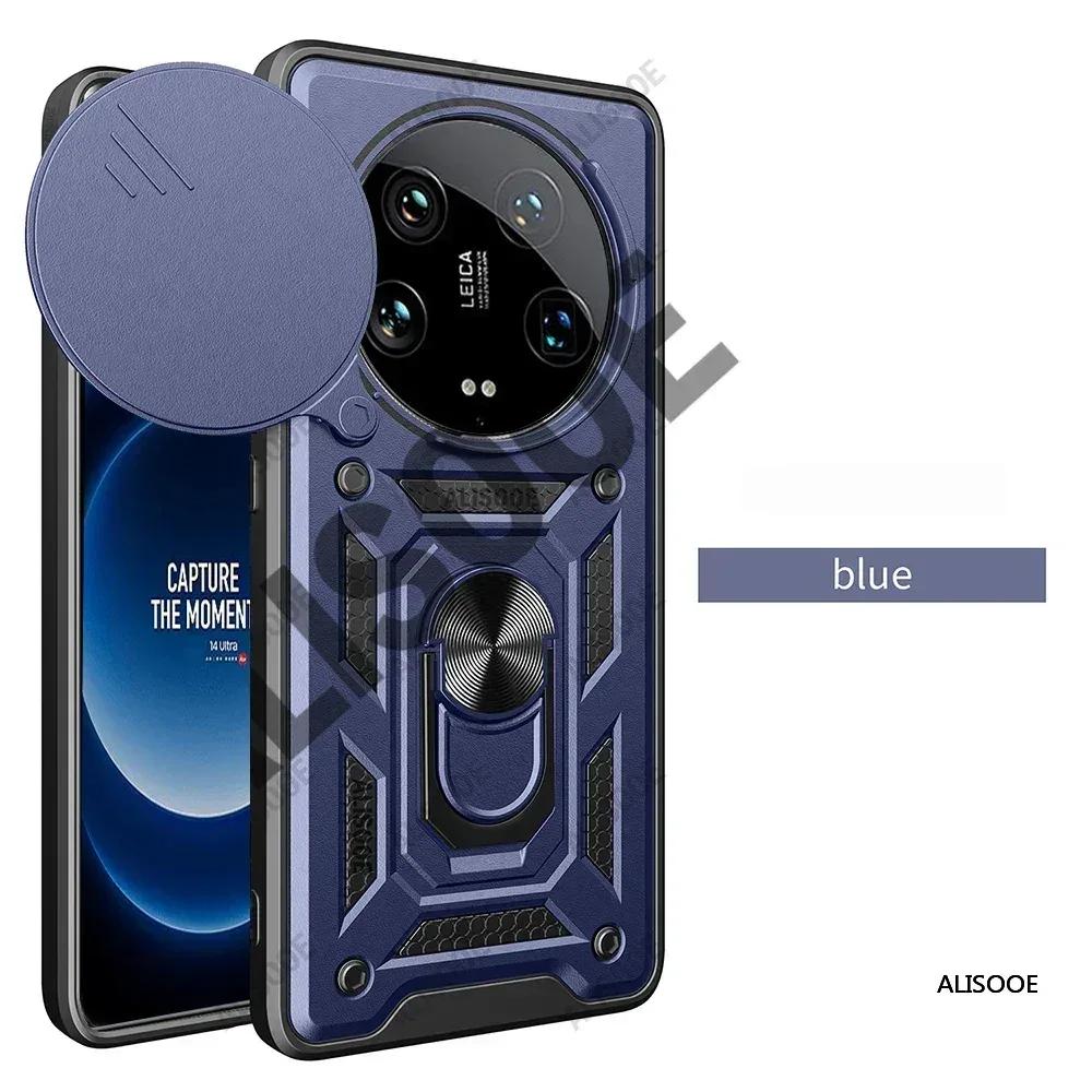 Armor Funda for Xiaomi 14 Ultra 15 Ultra Redmi A4 14C POCO C75 Case Slide Camera Ring Stand Holder Protection Cover Capa