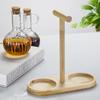 Heat-Resistant Borosilicate Glass Oil Bottle with Cork, Striped Design for Soy Sauce & Vinegar.