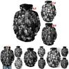 Vibrant 3d Print Skull Hooded Sweatshirt For Men And Women With Soft Breathable Material