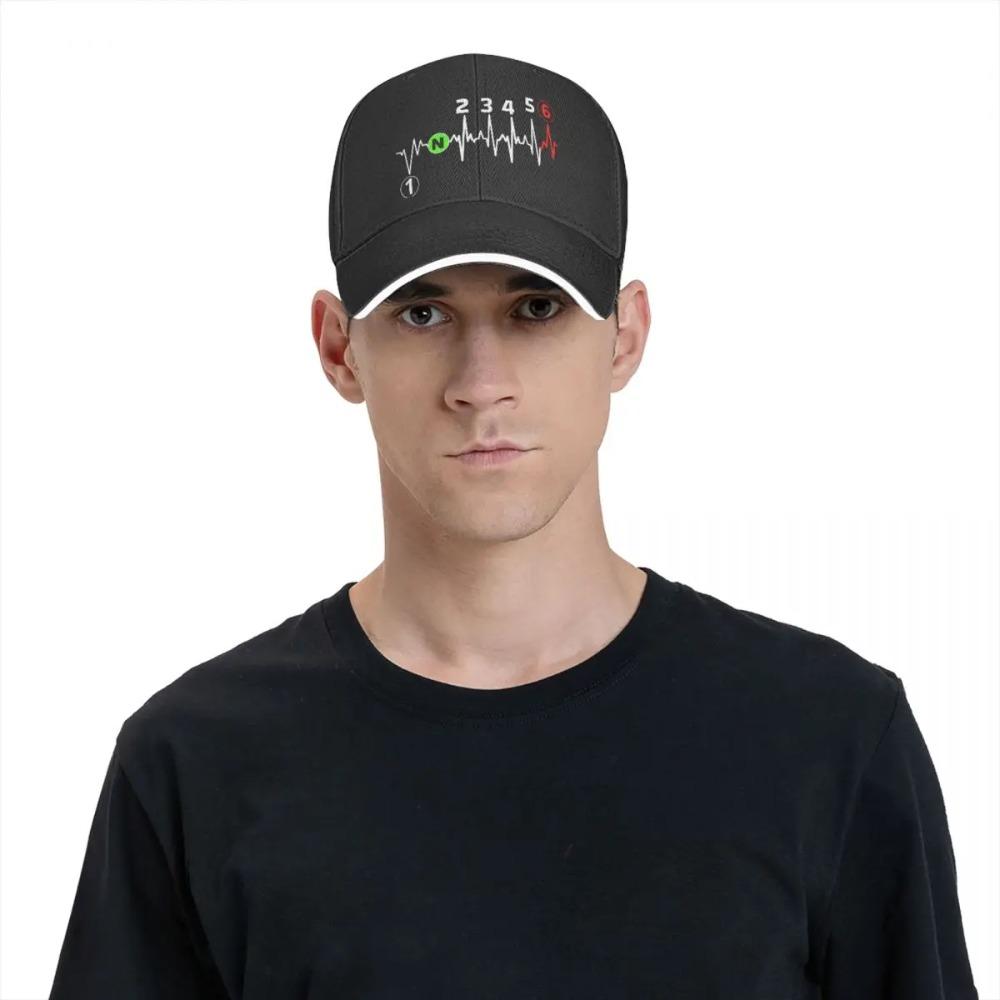 Motorbike Heartbeat 1n23456 Dirt Bike Motocross Motor Sport Washed Men's Baseball Cap Trucker Snapback Caps Dad Hat Golf Hats