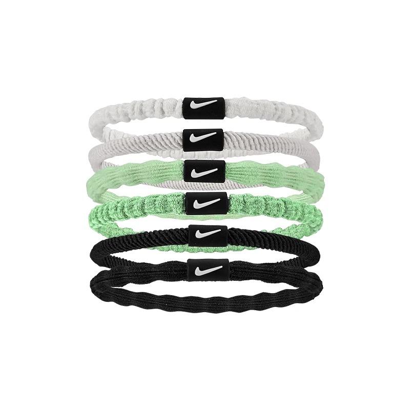 Nike Versatile Durable Rubber Hair Tie Women Accessories FZ7441-140 6 Pack (Brown Shades)