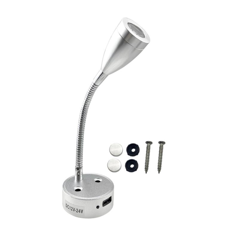 Boat Wall Light Touchs Dimming LED Reading Lamp Flexible Gooseneck Wall Lamp Suitable for Truck Motorhome Yachts Cabin