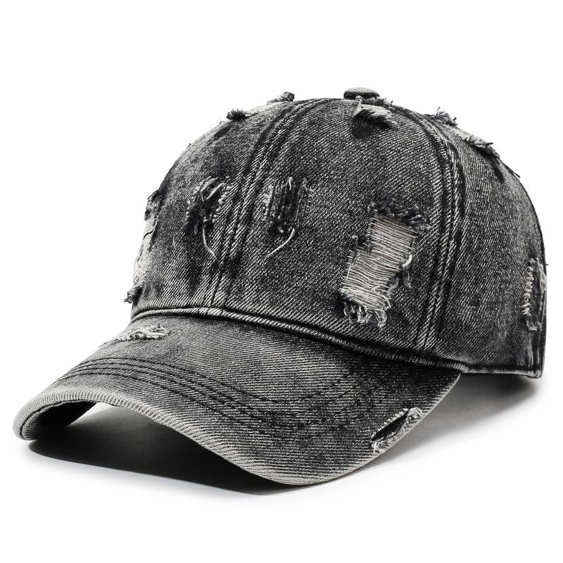 Ripped Denim Baseball Cap Unisex Sun Hat Vintage Cap