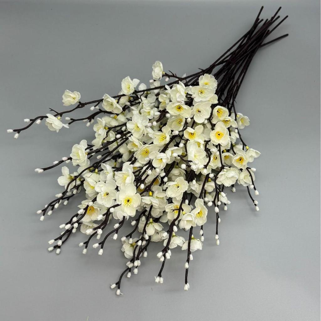 Mini Plum Blossom Silk Flower Arrangement for Home Decor