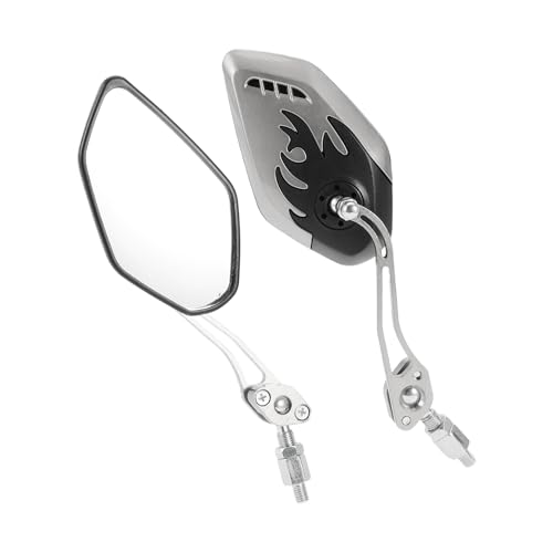 

HOPESPANNER Универсальное зеркало заднего вида для мотоцикла, регулируемое боковое зеркало заднего вида, алюминиевый сплав, пластик, 1 комплект, черный, серебристый тон, M8 M10, многоугольник