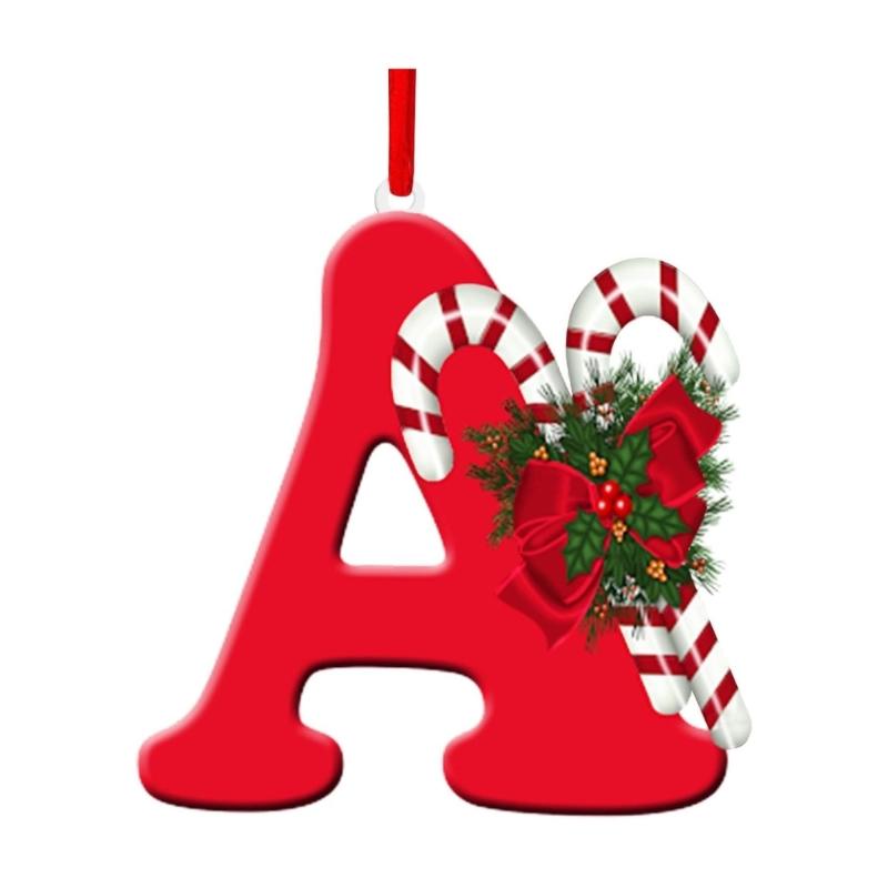 

Christmas Tree Ornaments 26 Letter Decoration Pendant Personalized DIY Decor 8CM Acrylic Letter 1PC