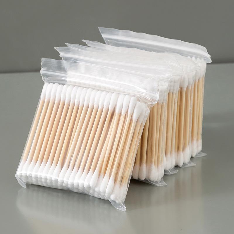 Doppelköpfige Wattestäbchen: Einweg-Holzstäbchen zur Ohrenreinigung und für Make-up im speziellen Haushalts-Pack