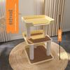 Solid Wood Multi-Layer Cat Condo with High Jump Platform & Sisal.