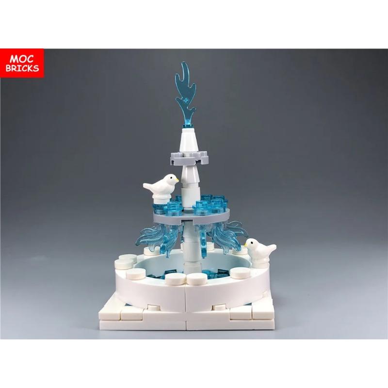 Set sale MOC Bricks Park Fountain Bird City Water Statue Building Blocks Educational building blocks toys kids gifts