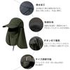 UV Protection UV Pollen with Detachable Neck Guard and Face for Sunscreen Unisex Number [Palumbine] Men's 360-Degree Cap, 3-Way Design, & Protection,