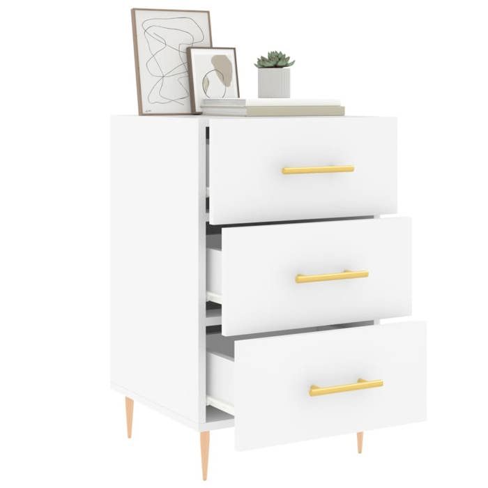 Maison Exclusive - Table de chevet blanc 40x40x66 cm bois d'ingénierie