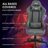 Office Chairs Overdrive Gaming Chair With Bluetooth Speakers Rgb Led Lights Reclining Game Armchair Grey