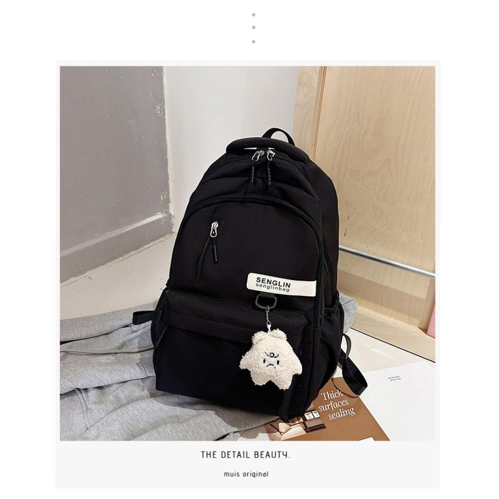 Junior High School Students Class Schoolbag Women Large Capacity Japanese Ins High Value Girls Backpack Solid Color