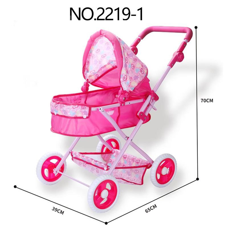 Children's Large Simulation Stroller Toy with Tray - Push Doll Stroller for Girls