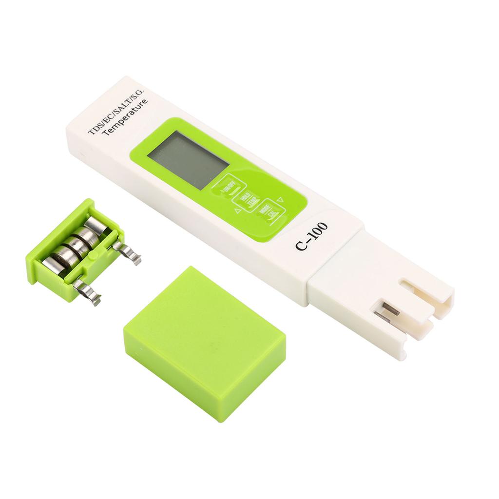 C-100 5 v 1 Salinita TDS EC Tester mořské vody Multifunkční tester kvality vody s podsvícením