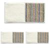bPr BEAMS Tanaka Sangyo Imabari Towel Handkerchief Striped Gold Pearl Half 06 White Multicolor Rain ( 3)