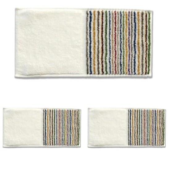 bPr BEAMS Tanaka Sangyo Imabari Towel Handkerchief Striped Gold Pearl Half 06 White Multicolor Rain ( 3)