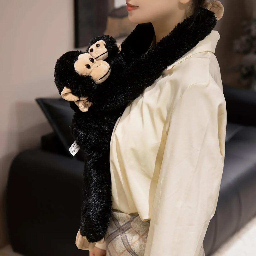 Creative Hanging Animal Plush Toys Lifelike Monkey Sloth Orangutan Doll Warm Mom-Child Hugging Doll Cuddly Home Decor Kid Gift