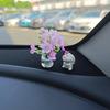 Cute Rose Flower Vase And Rabbit Car Interior Decoration Ornaments Auto Center Console Decoration Gadgets For Car Accessories